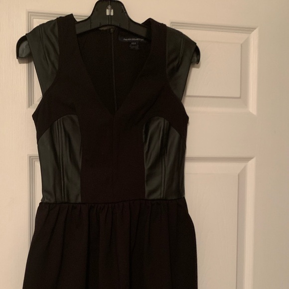 French Connection Faux-Leather Fit & Flare Dress - Picture 2 of 3